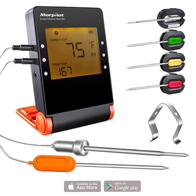 Morpilot Bluetooth Digital Cooking Food Meat Smoker Grill BBQ Thermometer