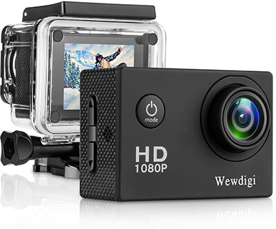 Wewdigi EV4000, 12MP 1080P 2 Inch LCD Screen, 140 View Angle Action Camera