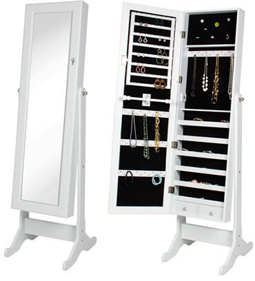 Best Choice Product Mirrored Jewelry Armoire