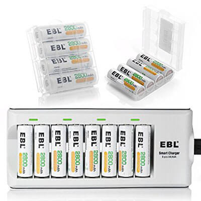 EBL AAA and AA Rechargeable Batteries Charger, 8 Charging Bay
