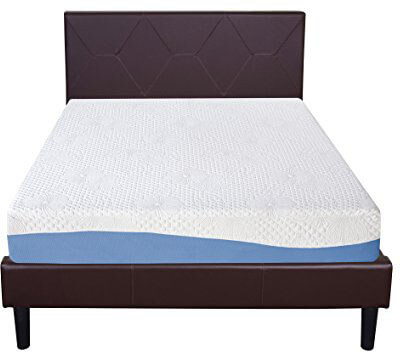 Olee Sleep Gel Infused Layer 10 Inch Top Memory Foam Mattress Blue