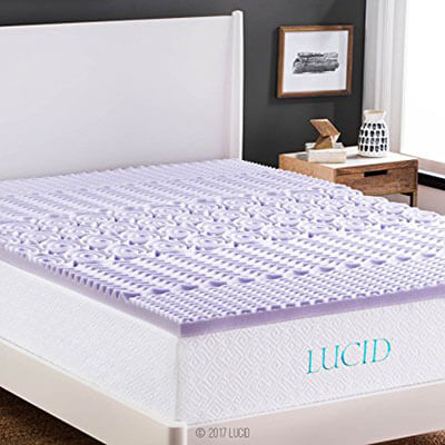 LUCID 2-In 5-Zone Lavender Memory Foam Mattress Topper, Twin XL