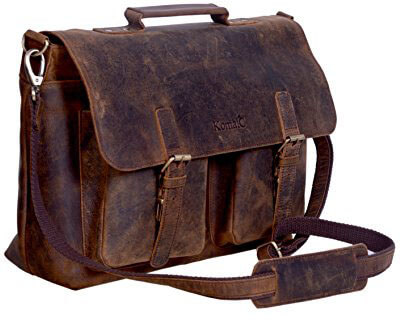 KomalC Leather Laptop Bag