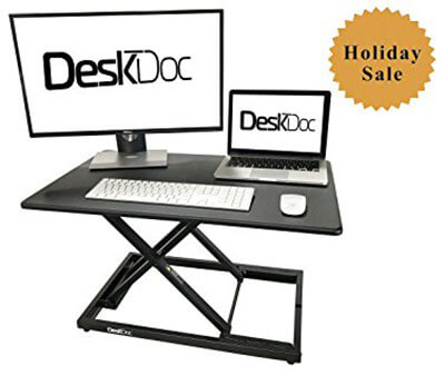 DeskDoc Premium Standing Desk Converter, 32i x 20-Inch Workspace, Sit to Stand in Seconds