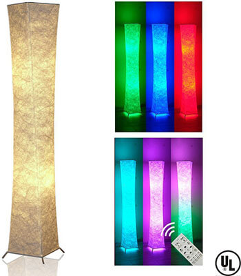 LEONC Design Slim RGB Color Changing LED Soft Light Floor Lamp, Remote Control