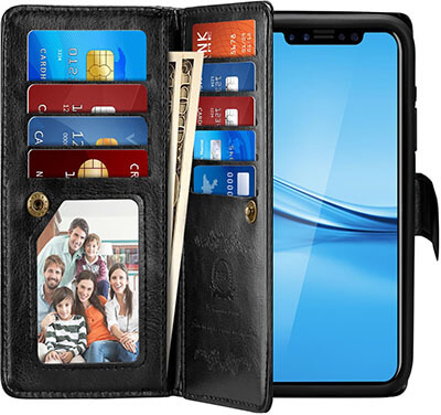 Pasonomi PU Leather Wallet Case for iPhone X Wallet, Detachable Slim Case