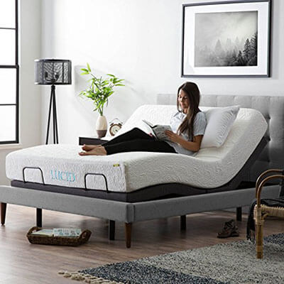 LUCID L300 Adjustable Bed Base, Motorized - Queen