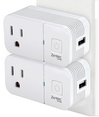 Zentec Living Wireless WiFi Smart Plug Outlet, 4 Packs, Inbuilt USB Ports