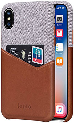 Lopie Fabric Slim Fit Hard Back Case Wallet Cover iPhone X Case