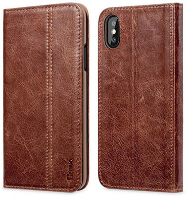 Benuo Genuine Leather Case Vintage Book iPhone X Case