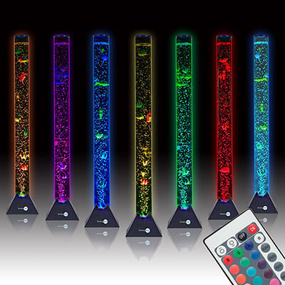 SensoryMoon 3.9 ft. Bubble Tube Floor Lamp with Color Remote