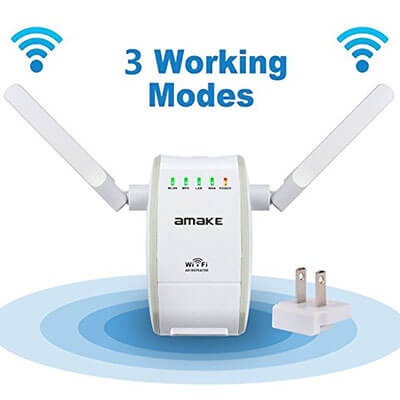 AMAKE 300Mbps Wireless N Repeater WiFi Router Range Extender, 2.4GHz Signal Booster