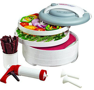 Nesco FD-61WHC Snackmaster Express Food Dehydrator All-In-One Kit, Jerky Gun