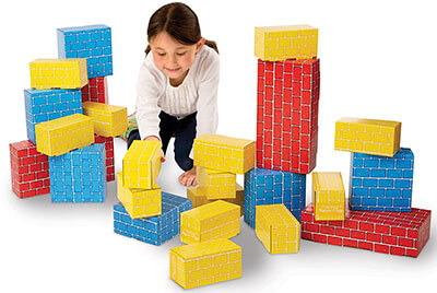 Melissa & Doug Cardboard Building Blocks, Extra-Thick 24 Blocks in 3 Sizes