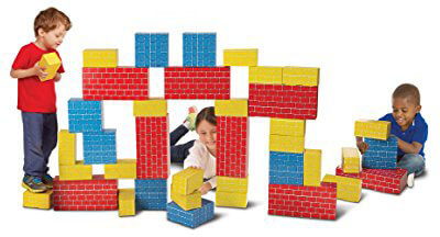 Melissa & Doug Jumbo Cardboard Building Blocks 40 Blocks in 3 Extra-Thick Sizes