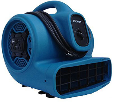 XPOWER X-400A 1/4 HP 3 Speed Air Mover, 1600 CFM with Dual Outlets for Daisy Chain