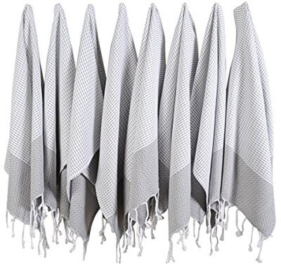 BOSPHORUS Turkish Cotton Hand Face Head Guest SET of 8 Gym Towels