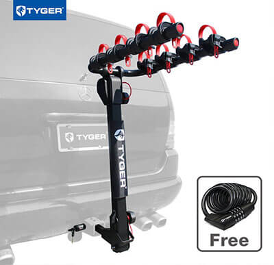 Tyger Auto 4-Bike Carrier TG-RK4B102B Deluxe Bike Rack