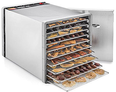 STX International STX-DEH-600W SST-CB, 10 Tray Food and Jerky Dehydrator, Stainless steel