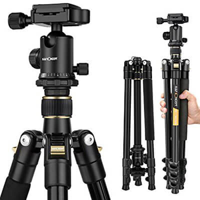 K&F Concept 62-Inch DSLR Tripod, Lightweight, and Compact Aluminum Camera Tripod