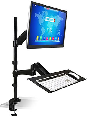 Mount-It! MI-7921 Sit-Stand Desk Mount Workstation, Height Adjustable Standing Desk