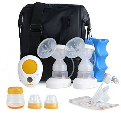 MADENAL Double-Electric Breast Pump Travel Set, Ice Pack