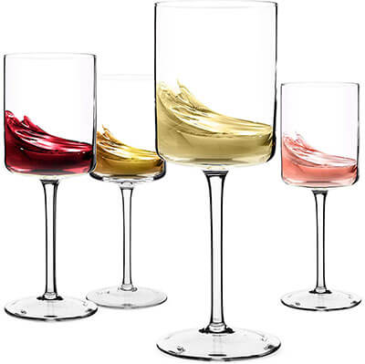 Elixir Glassware Large Set of 4 Lead-Free Crystal Wine Glass