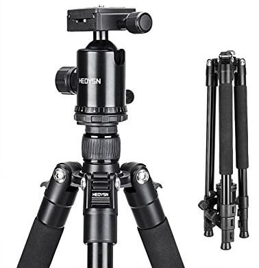 Heoysn Camera Tripod Lightweight Portable Aluminum Tripod, 65 Inch, Carry Bag