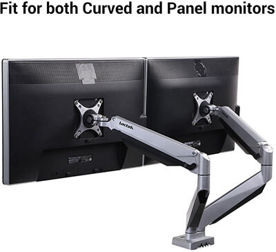 Loctek D7DR Dual Monitor Mount Fits for Both Curved and Panel