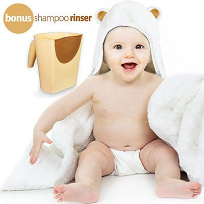 Hali Products Luxury Baby Hooded Towel and Shampoo Rinser