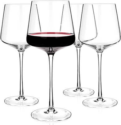 Luxbe Crystal Wine Glasses, Lead-Free Red and White Wine Glass