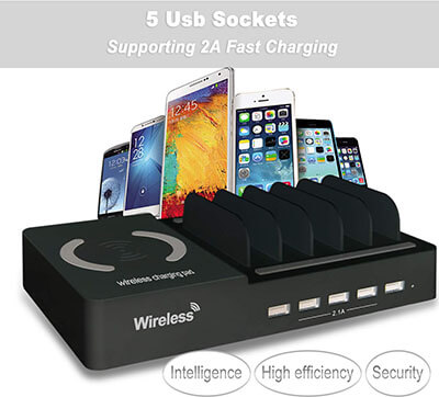 Dooreemee 5-port Charging Station for Multiple Devices