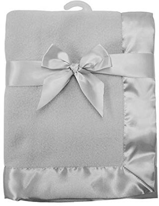 American Baby Company Fleece Blanket with 2 Satin Trim, Grey