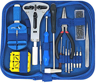 EZTool Watch Repairing Kit with 16 Tools & 41-Page Manual