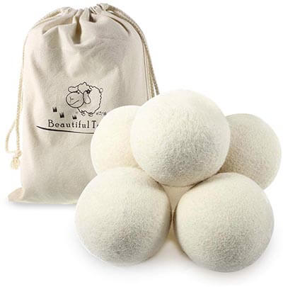 Beautiful-tech Australian Wool Dryer Balls Reusable Organic Natural Fabric Softener