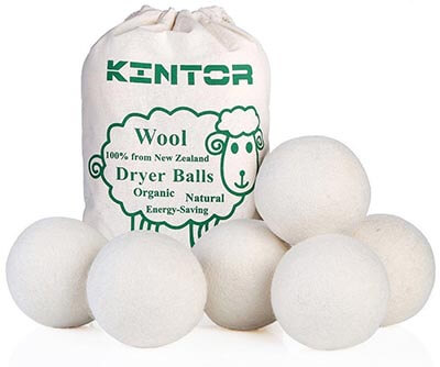 KINTOR Wool Dryer Balls XL 100% New Zealand Wool Organic Fabric Softener Balls