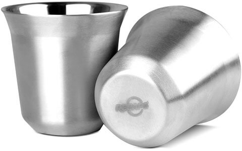 RECAPS 80ml Double Walled Stainless Steel Espresso Cups Set