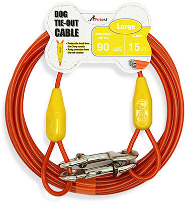 Pretest Tie-Out Cable with Crimp Cover for Dogs