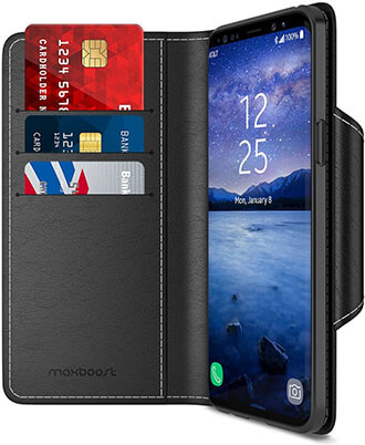 Maxboost Galaxy S9 Wallet Premium PU Leather Case mWallet Series