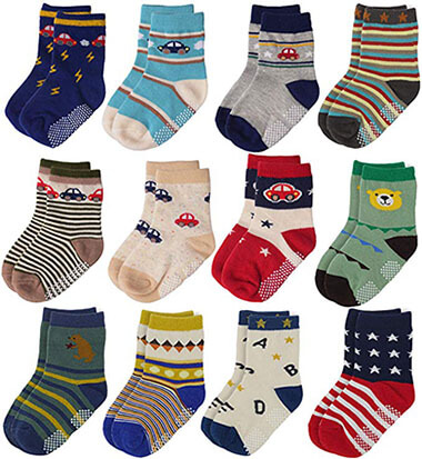 Flanhiri Baby Boys Non-Skid Cotton Socks