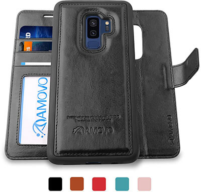 AMOVO Galaxy S9 Plus Wallet Case