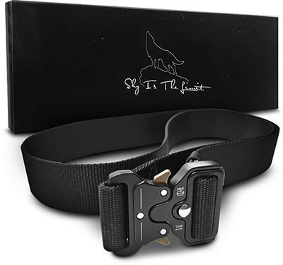 SKYISTHELIMIT Heavy Duty Tactical Belt with Quick Release Metal Buckle