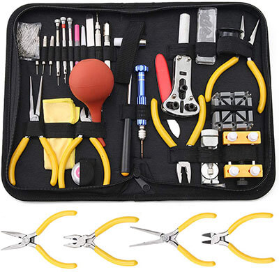 STAGO 141Pieces Watchmaker Tool Kit with Storage Case