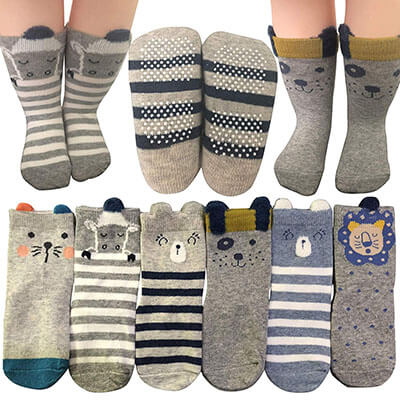 BSLINO Baby Socks 6 Pairs Non-Skid