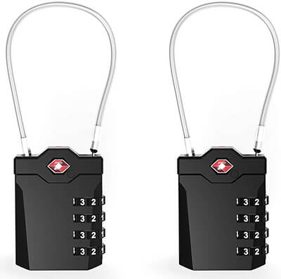 XOOL TSA Approved Luggage Locks with Steel Cable