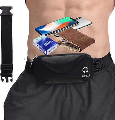 UShake Running Belt Bounce Free Pouch Bag- Extender Belt