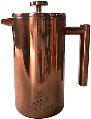 Starizzo French Press Coffee Maker with Beautiful Copper Finish