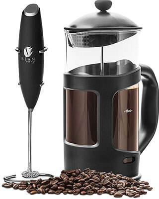 Bean Envy Professional Grade French Press Coffee Maker & Premium Milk Frother-34 oz