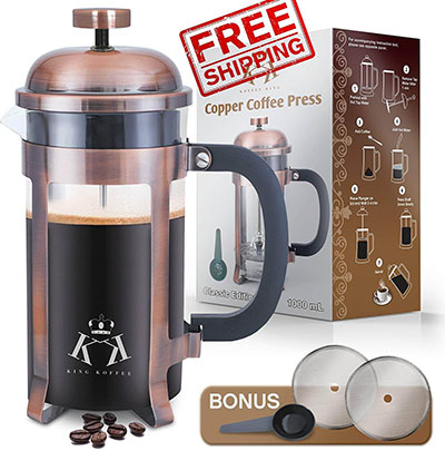 Viking Copper French Press Coffee Maker Stainless Steel Cafeteria