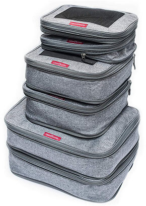 LeanTravel Compression Packing Cubes Luggage Organizers Grey